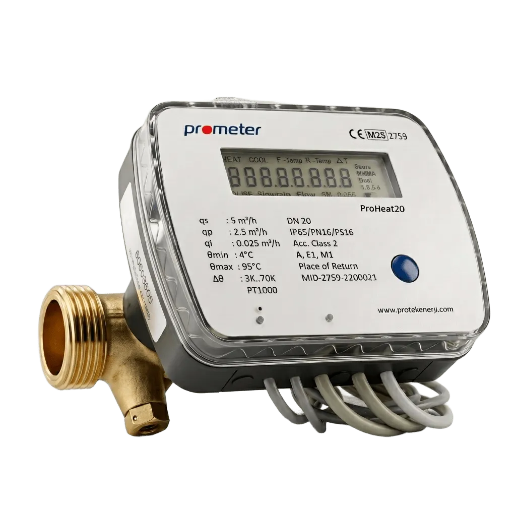 Prometer Proheat Eco (Ultrasonik, Pirinç, Vana kontrolsüz, R50, DN15, M-BUS)